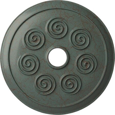 Spiral Ceiling Medallion (Fits Canopies up to 4"), 25 1/4"OD x 4"ID x 2"P, Cloud Burst Crackle
